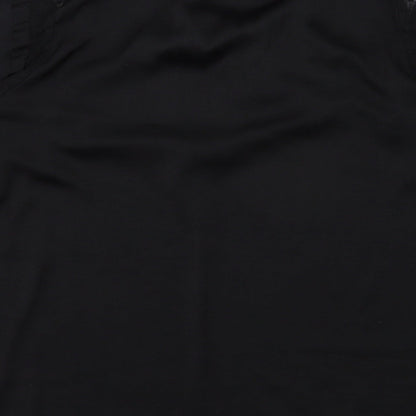 Preworn Womens Black  Polyester Basic Blouse Size L Round Neck