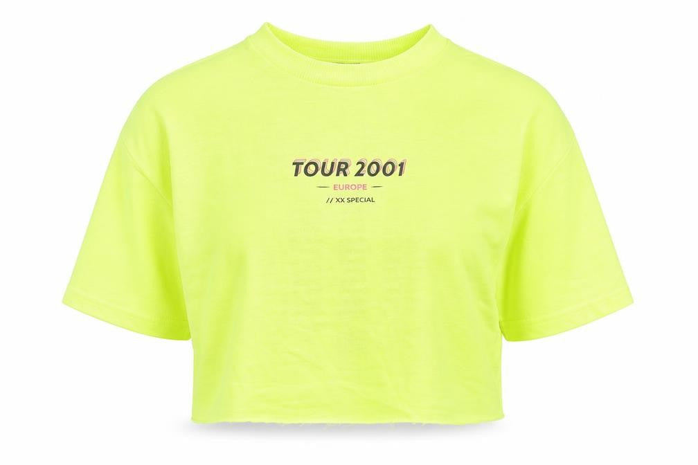 Bershka Womens Yellow  Polyester Pullover Sweatshirt Size S  Pullover - Cropped
