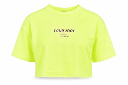 Bershka Womens Yellow  Polyester Pullover Sweatshirt Size S  Pullover - Cropped