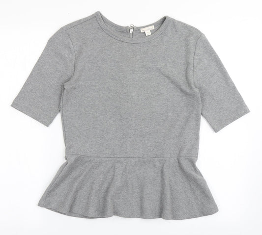 Gap Womens Grey  Polyester Basic T-Shirt Size S Round Neck
