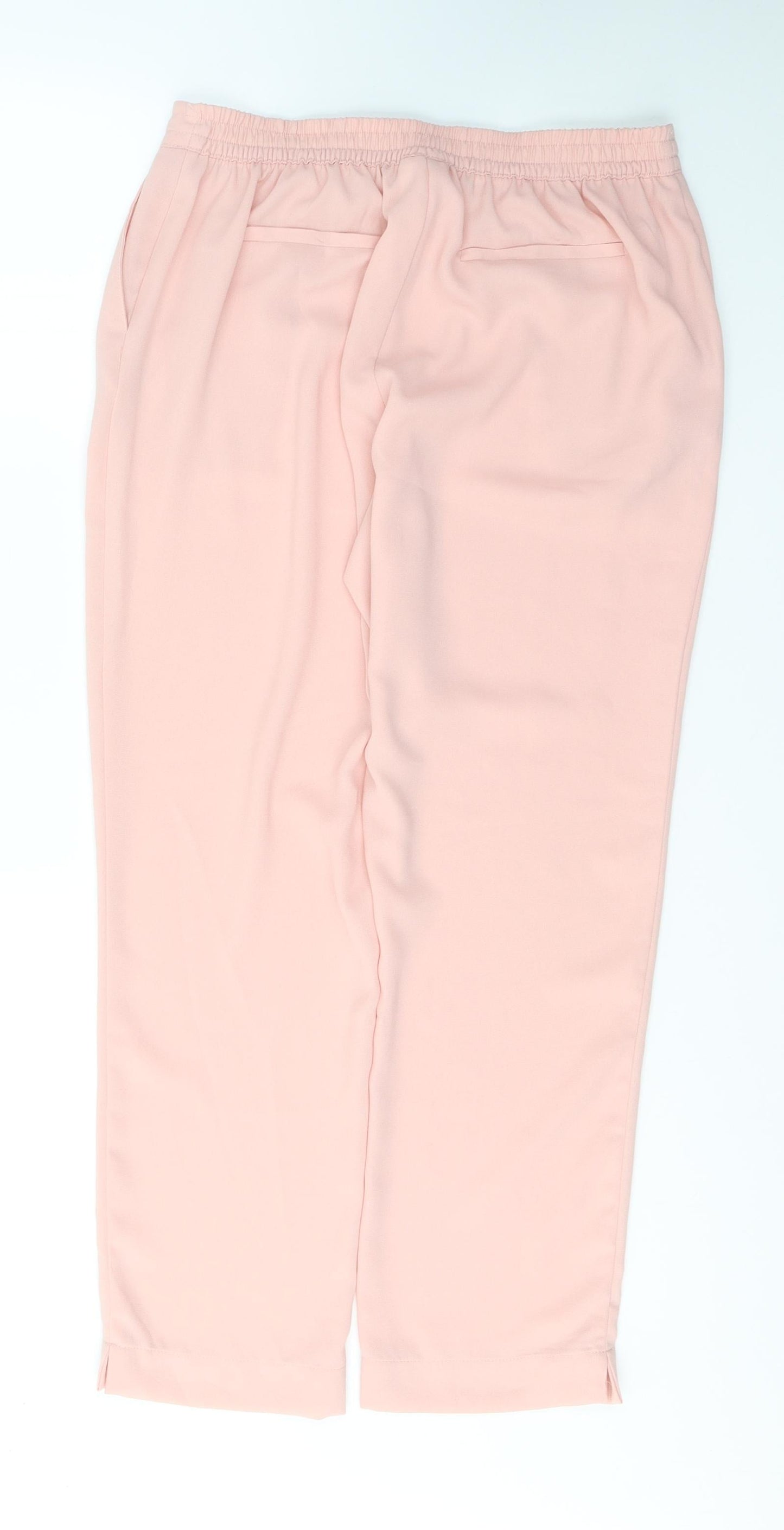 Damart Womens Pink  Polyester Trousers  Size 12 L27 in Regular Tie