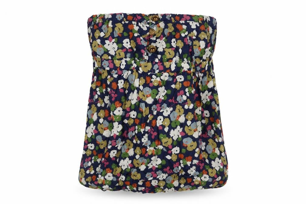 New Look Womens Blue Floral Viscose Basic Blouse Size 16 Off the Shoulder