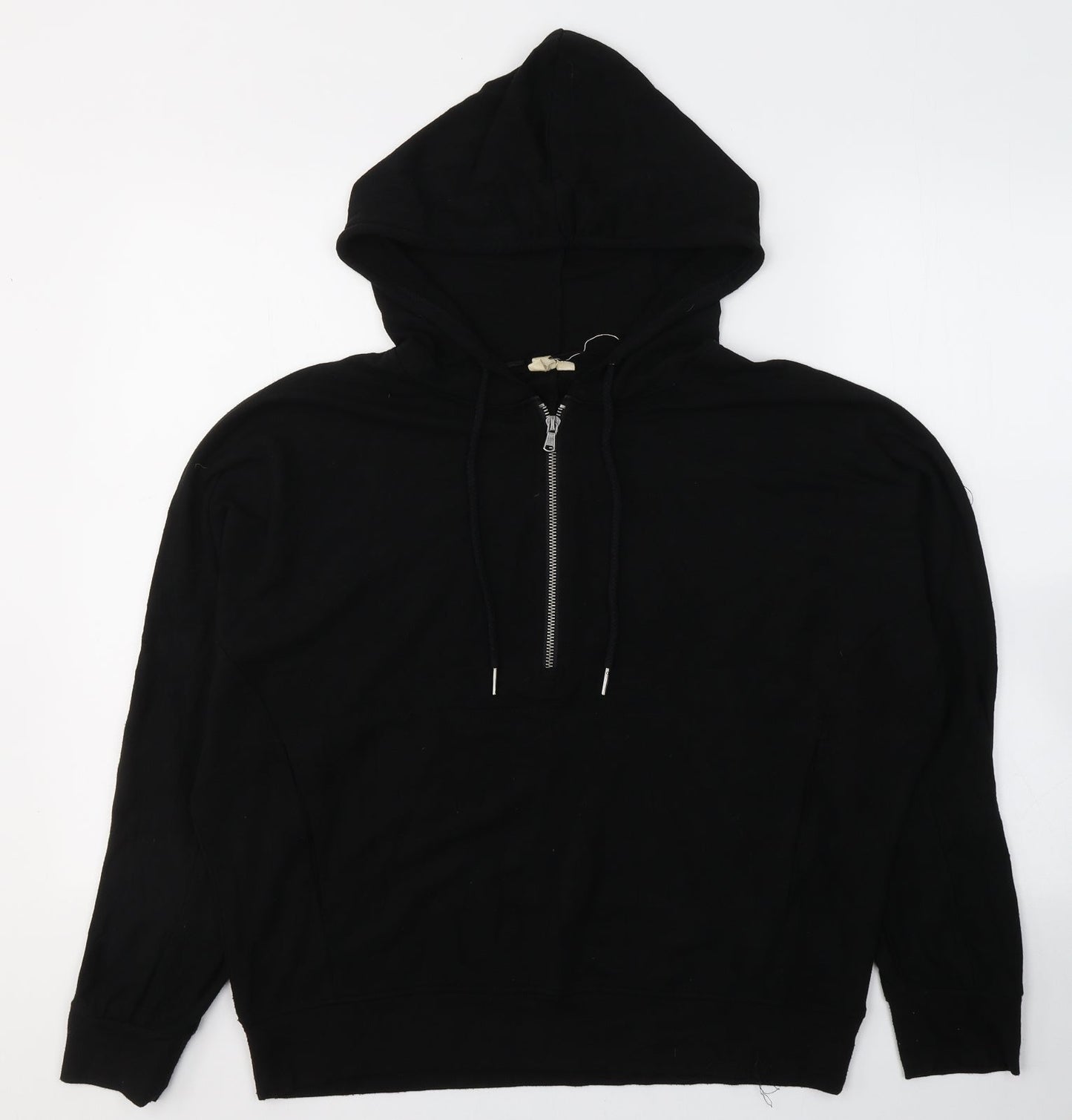 Cable & Gauge Womens Black  Viscose Pullover Hoodie Size L  Pullover
