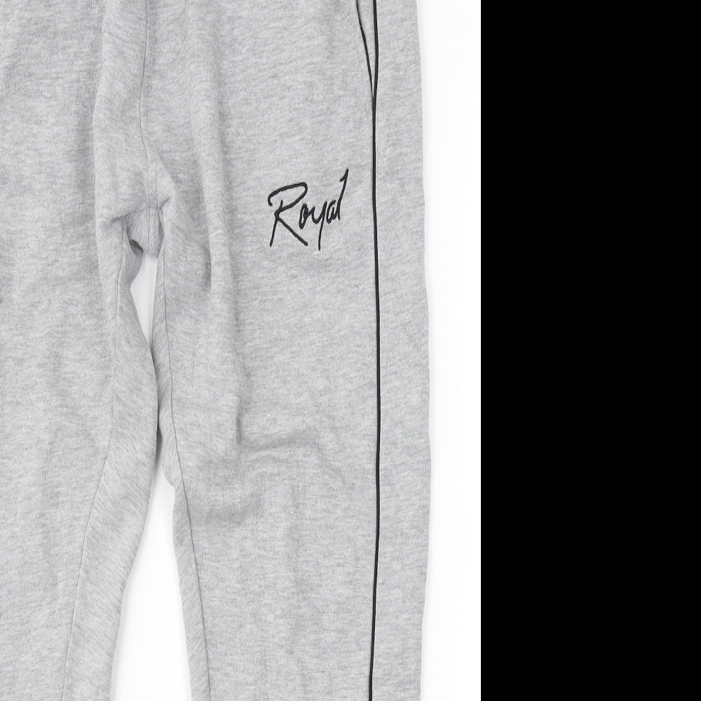 Royal Mens Grey  Polyester Sweatpants Trousers Size M L28 in Regular
