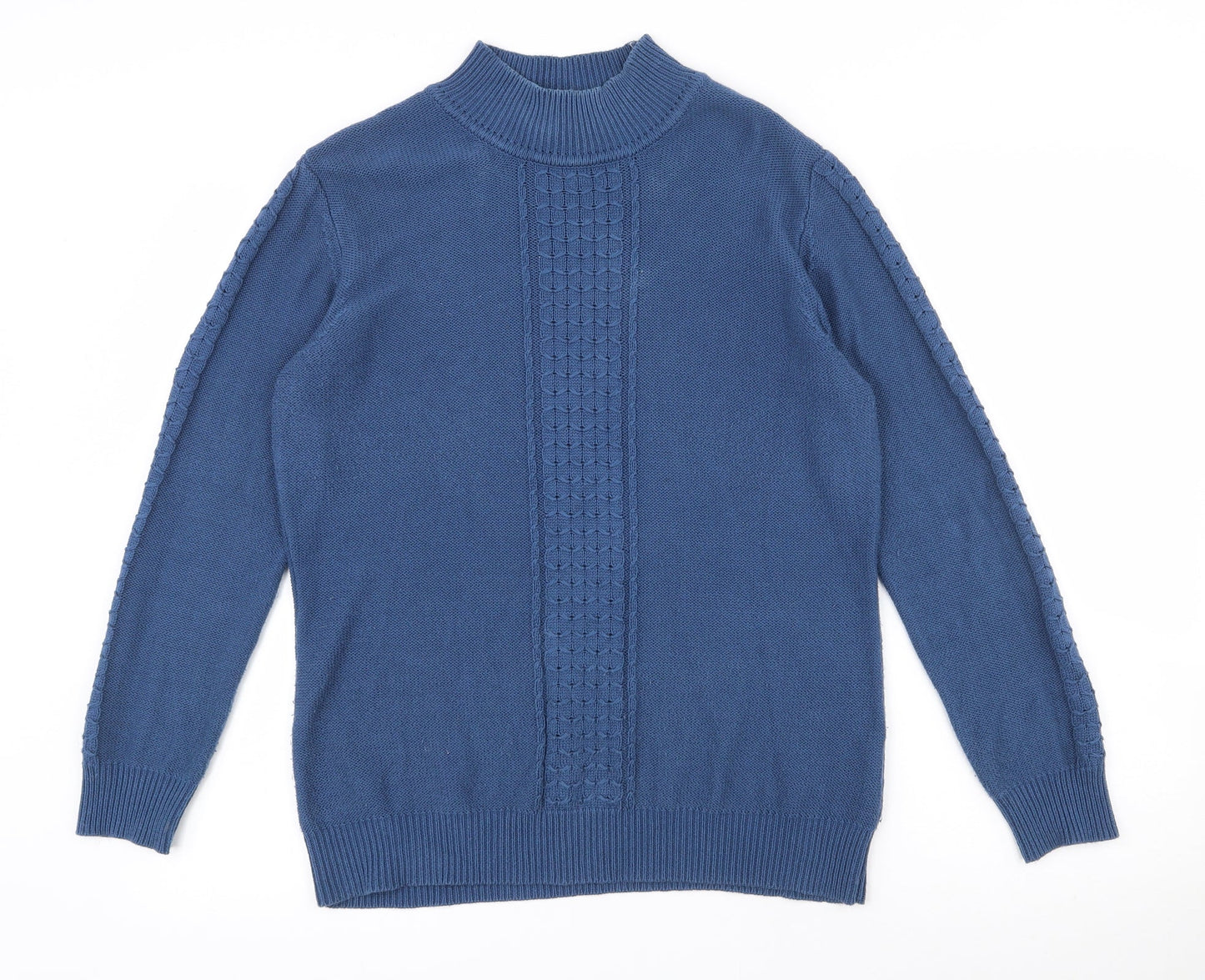 Collection L Womens Blue High Neck  Acrylic Pullover Jumper Size 14
