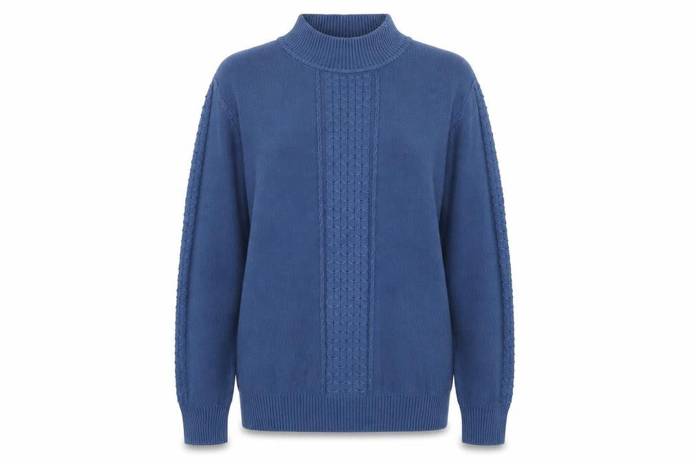 Collection L Womens Blue High Neck  Acrylic Pullover Jumper Size 14