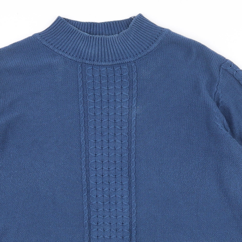 Collection L Womens Blue High Neck  Acrylic Pullover Jumper Size 14