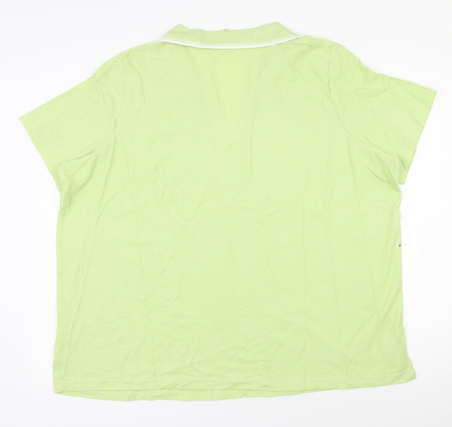 BM Casual Mens Green  100% Cotton  Polo Size XL Collared Button