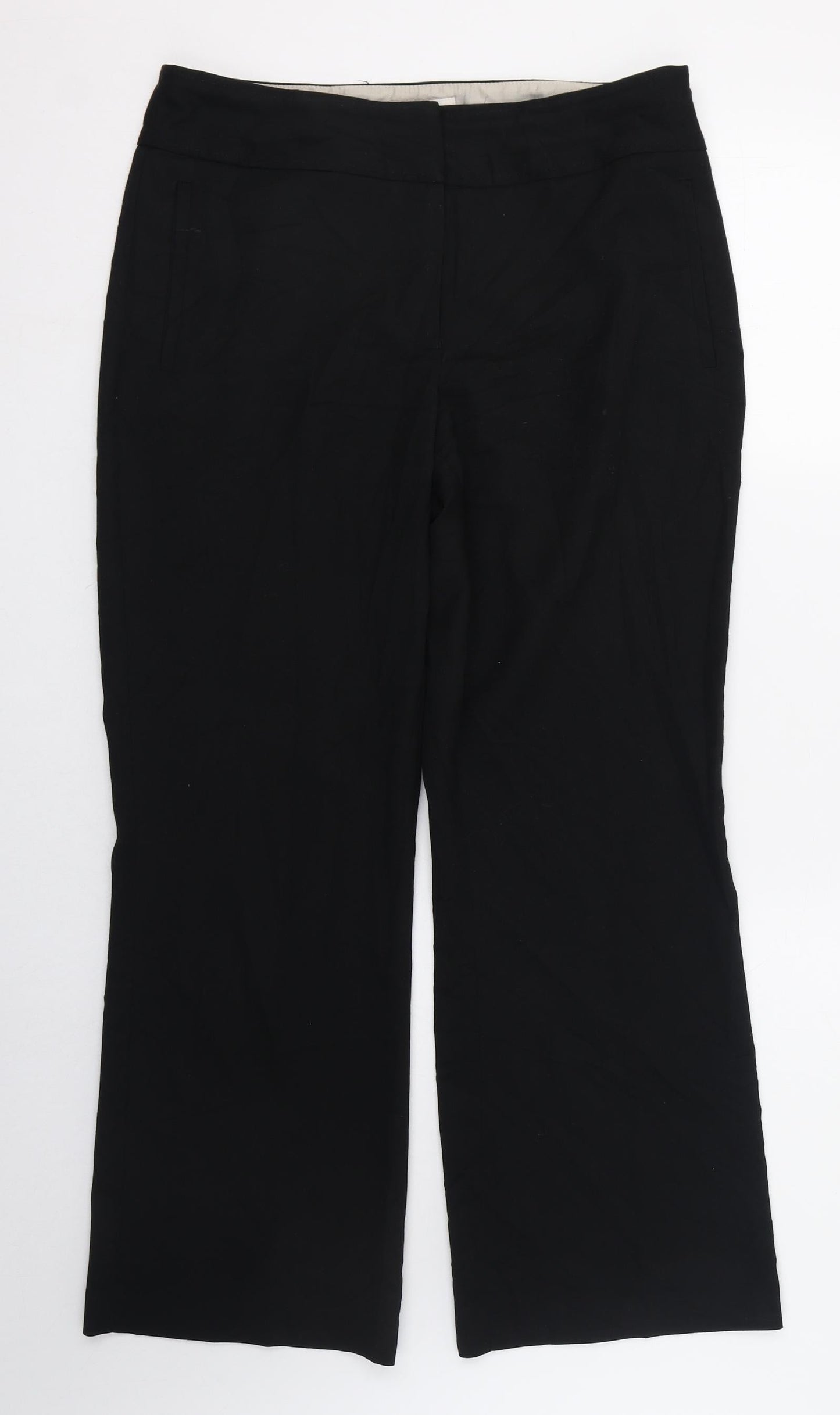 NEXT Womens Black  Polyester Trousers  Size 10 L28 in Regular Zip