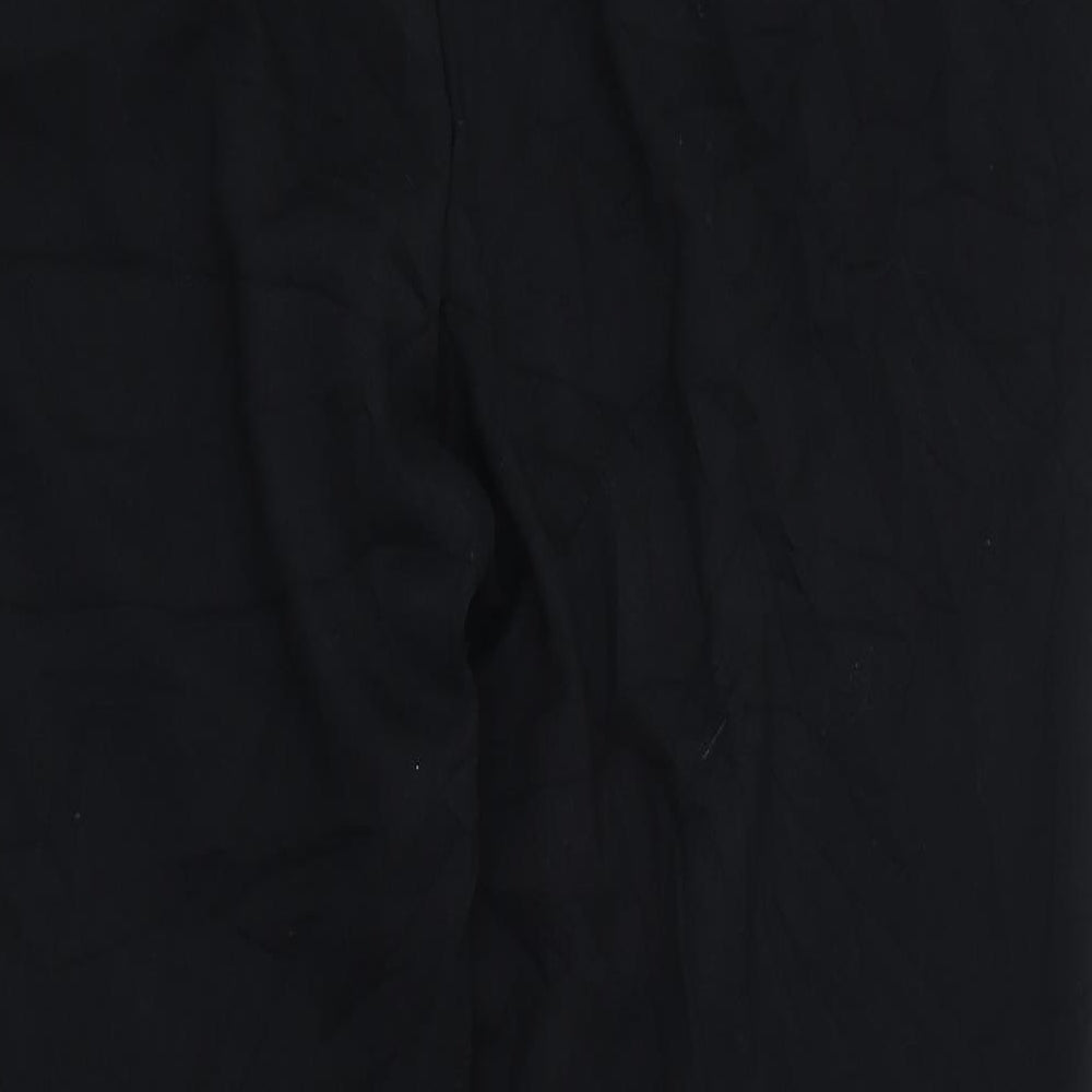 Marks and Spencer Womens Black  Polyester Trousers  Size 14 L26 in Regular Zip