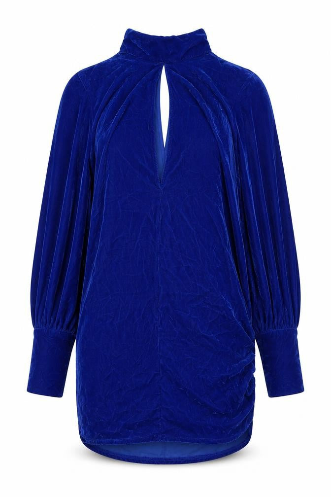 ASOS Womens Blue  Polyester Pencil Dress  Size 10  Mock Neck Button
