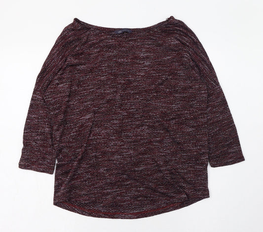 Marks and Spencer Womens Purple  Viscose Basic T-Shirt Size 8 Round Neck