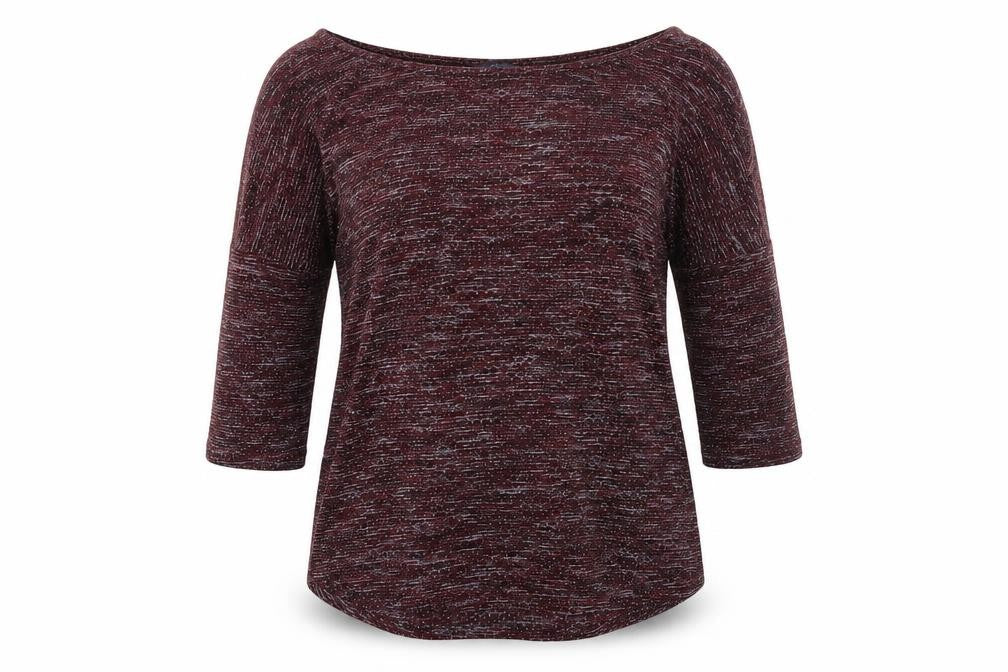 Marks & Spencer Womens Purple  Viscose Basic T-Shirt Size 8 Round Neck