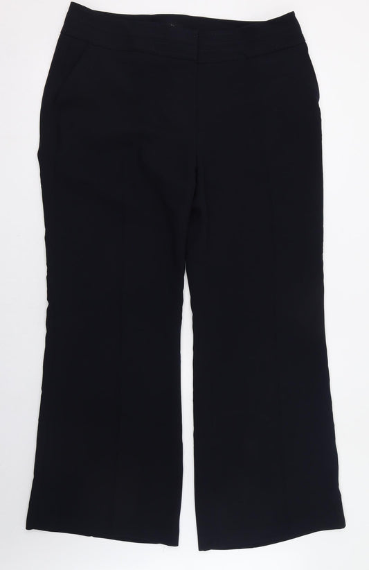 Linea Womens Blue  Polyester Trousers  Size 16 L30 in Regular Zip