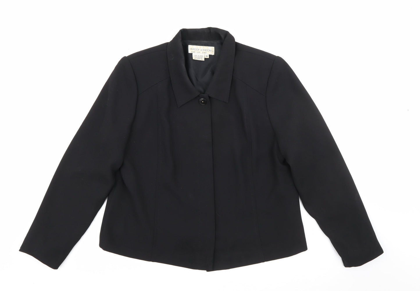 Maggy London Womens Black   Jacket  Size 10  Button