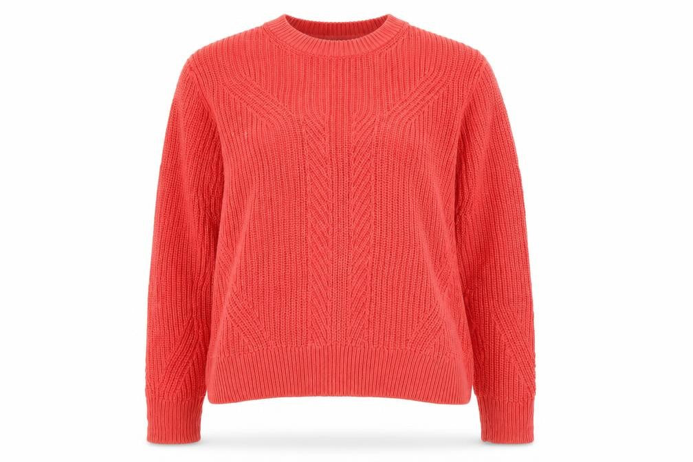 Marks & Spencer Womens Red Crew Neck  Cotton Pullover Jumper Size M