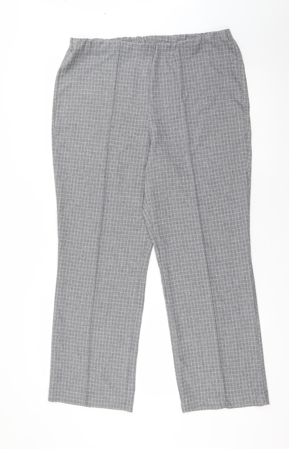 Preworn Womens Grey  Polyester Carrot Trousers Size 12 L25.5 in Regular