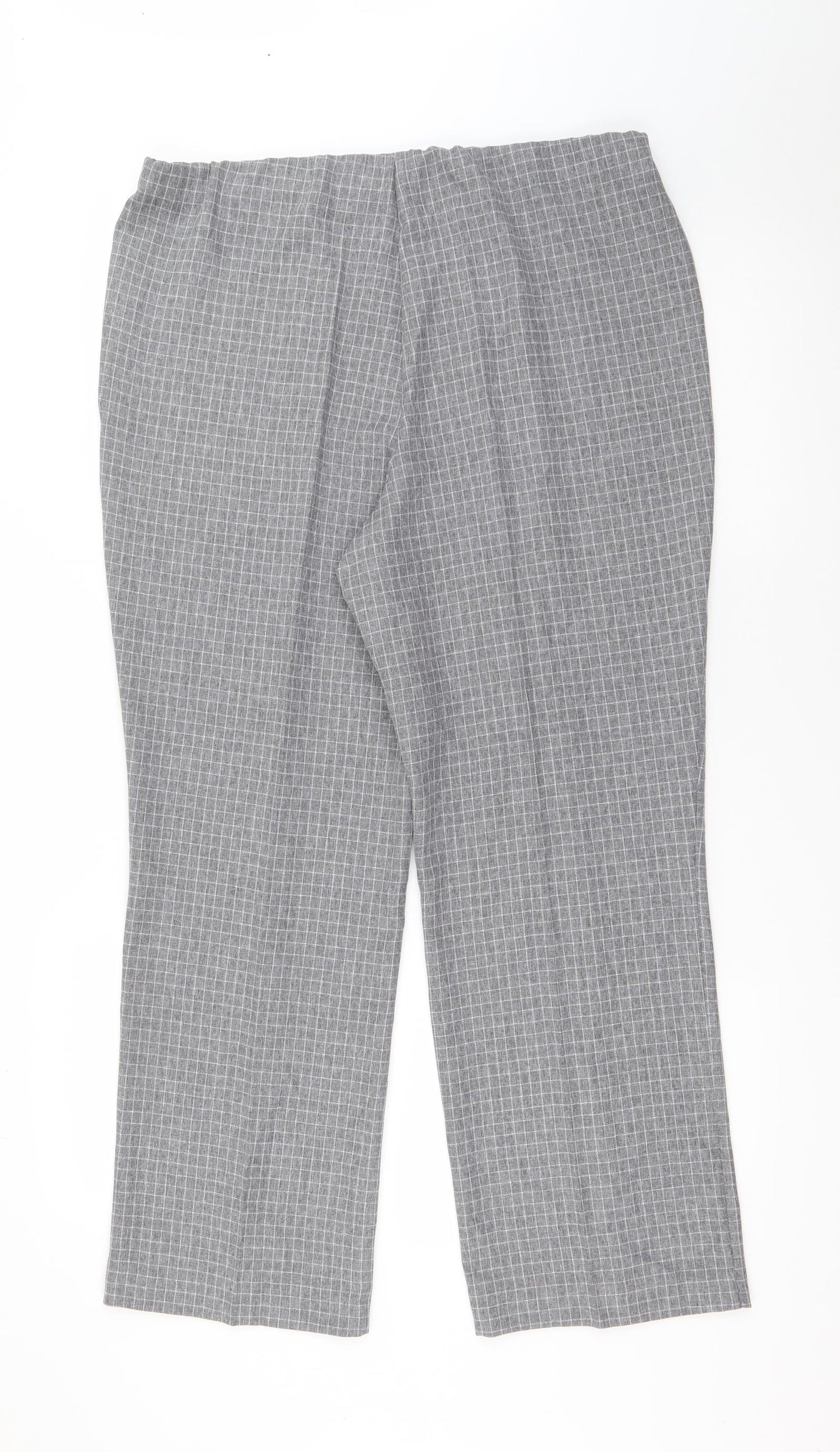 Preworn Womens Grey  Polyester Carrot Trousers Size 12 L25.5 in Regular