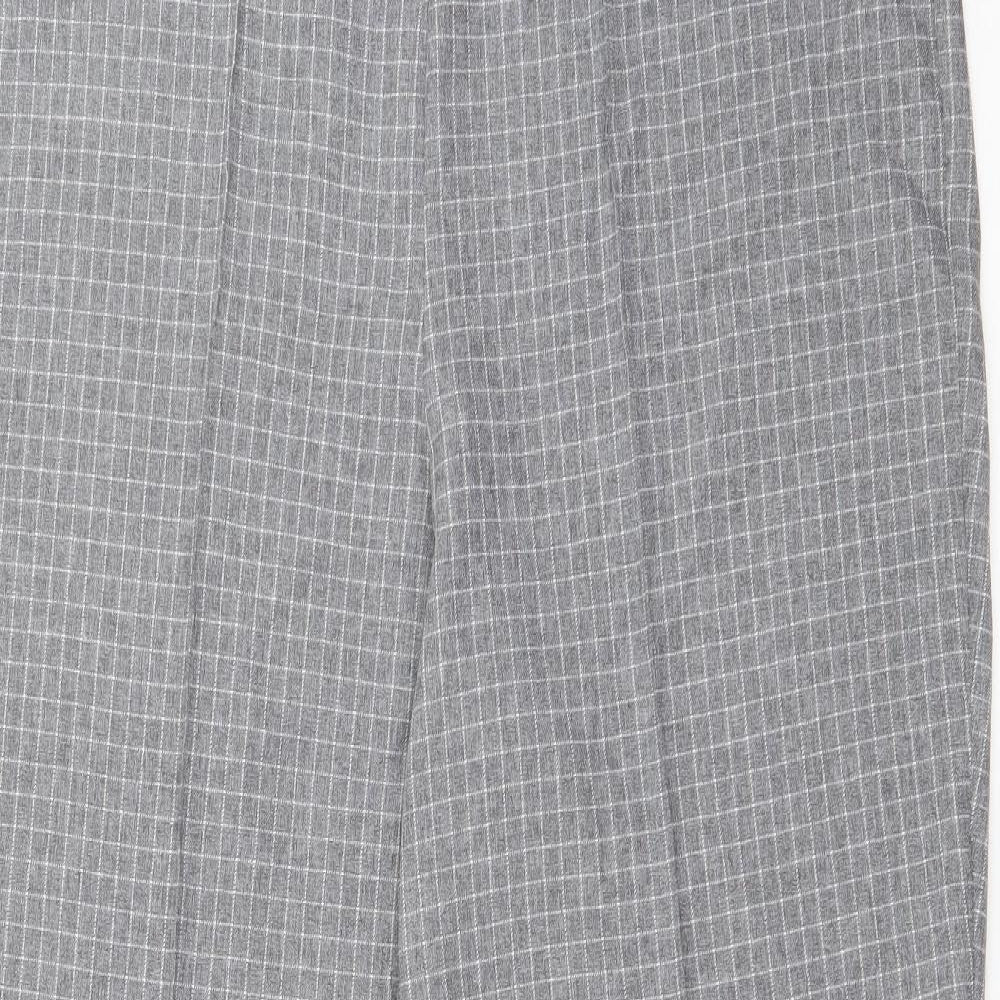 Preworn Womens Grey  Polyester Carrot Trousers Size 12 L25.5 in Regular
