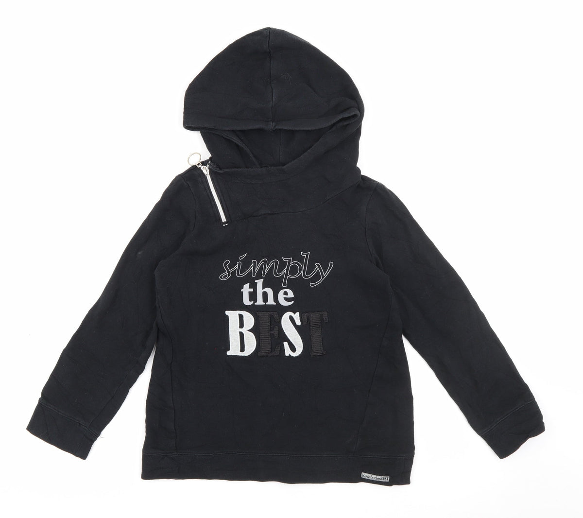Coccodrillo Girls Black  Cotton Pullover Hoodie Size 11 Years  Zip