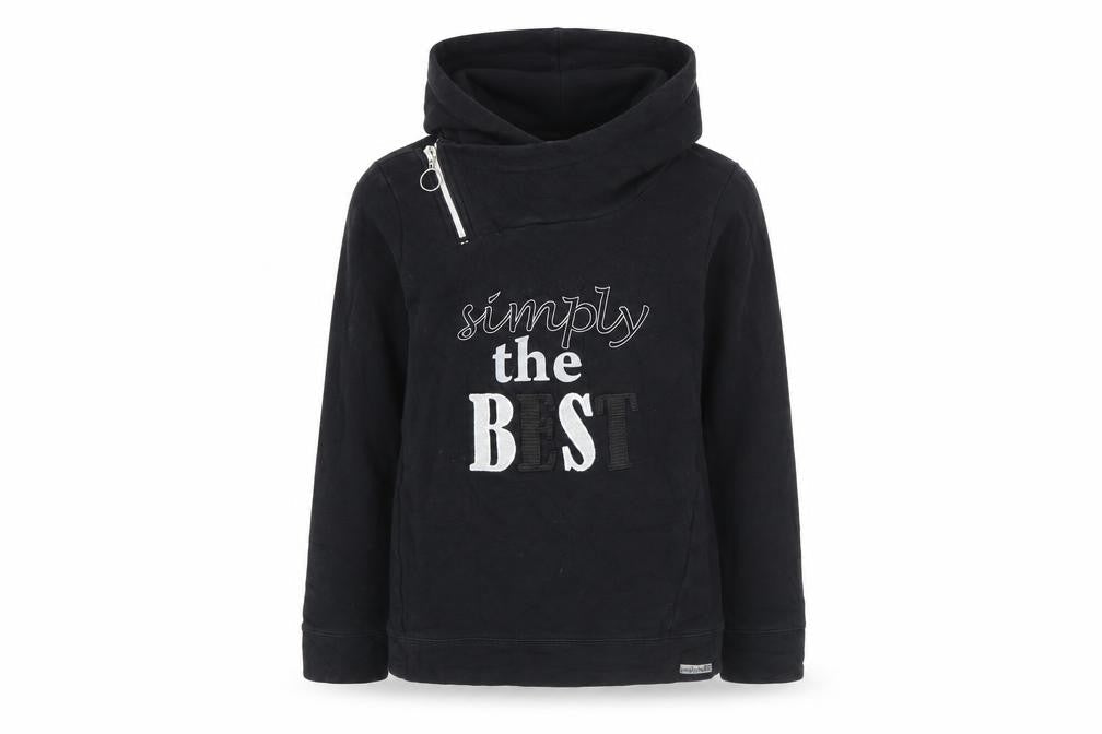 Coccodrillo Girls Black  Cotton Pullover Hoodie Size 11 Years  Zip