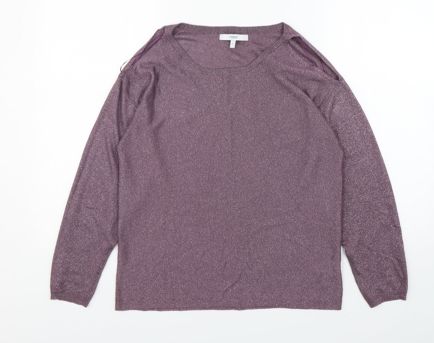 NEXT Womens Purple Round Neck  Viscose Pullover Jumper Size S