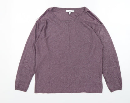 Next Womens Purple Round Neck  Viscose Pullover Jumper Size S