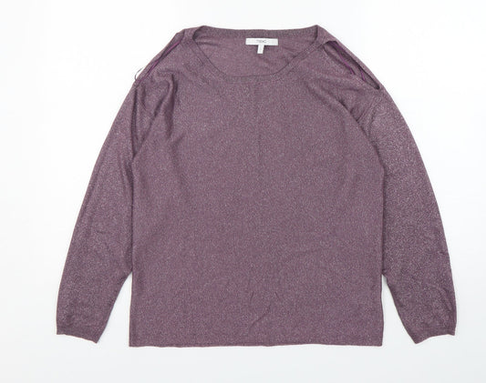 NEXT Womens Purple Round Neck  Viscose Pullover Jumper Size S