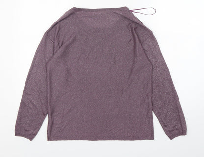 Next Womens Purple Round Neck  Viscose Pullover Jumper Size S