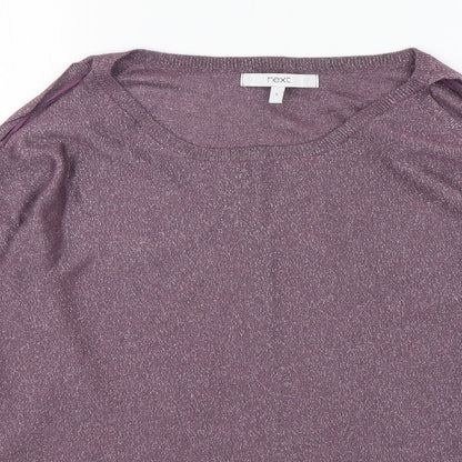 Next Womens Purple Round Neck  Viscose Pullover Jumper Size S