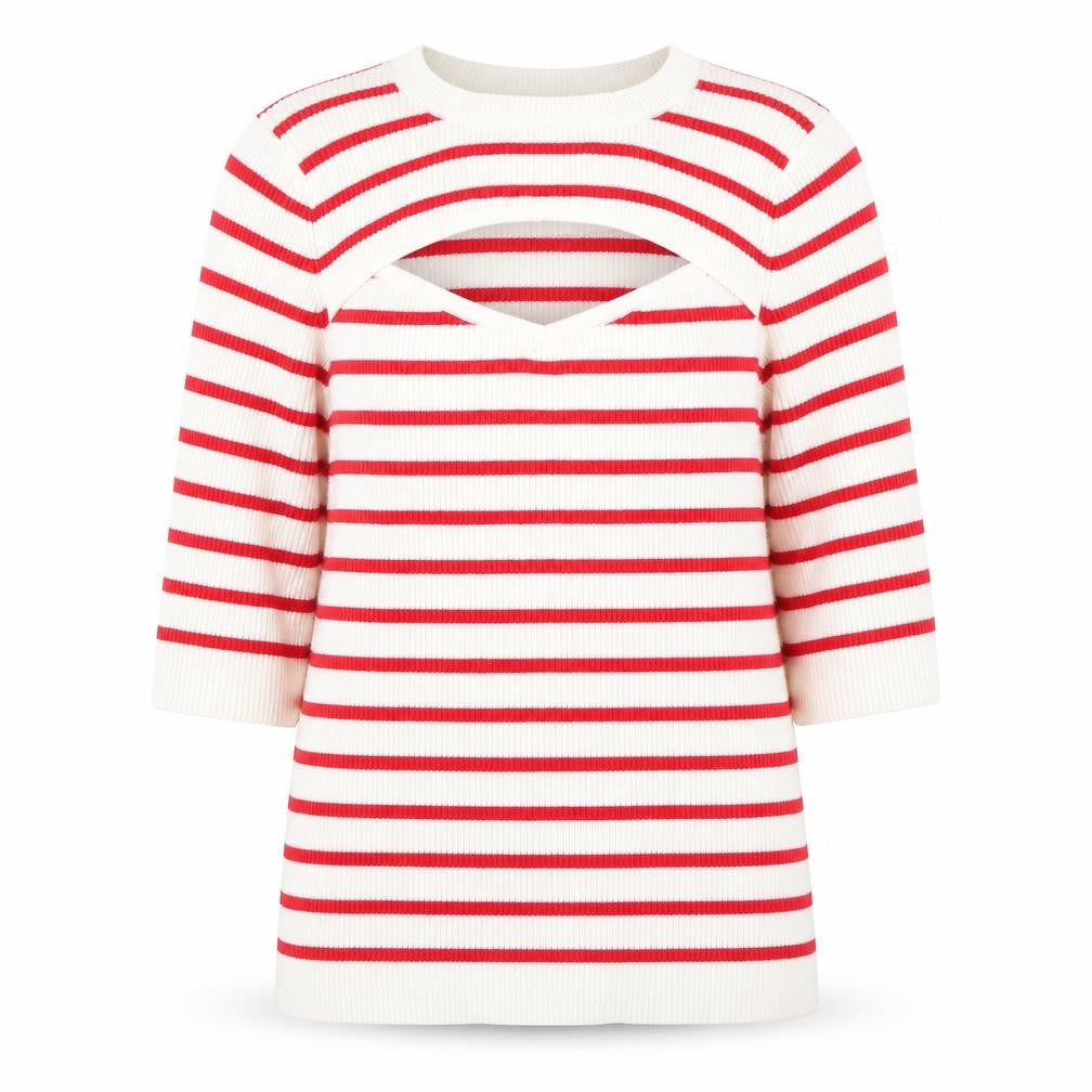F&F Womens Multicoloured Round Neck Striped Viscose Pullover Jumper Size 10