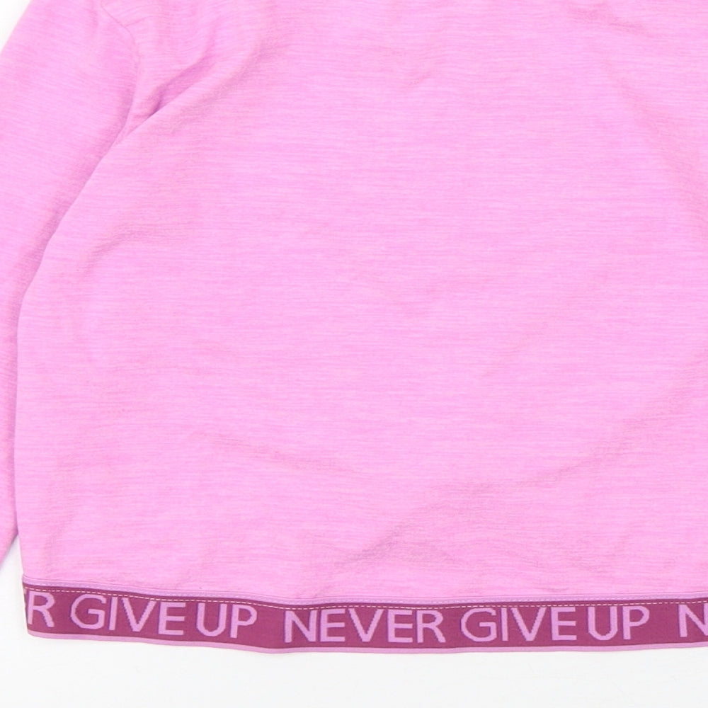 Dunnes Stores Girls Purple  Polyester Basic T-Shirt Size 6-7 Years Round Neck Pullover