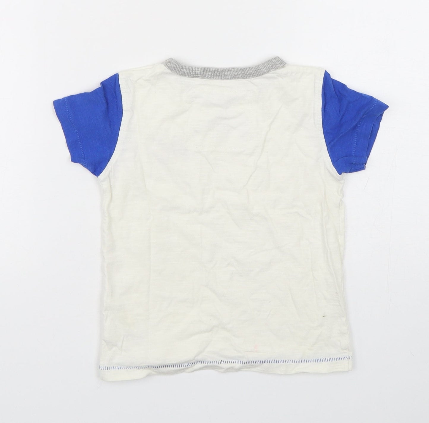 NEXT Boys White  Cotton Basic T-Shirt Size 2-3 Years Round Neck Pullover