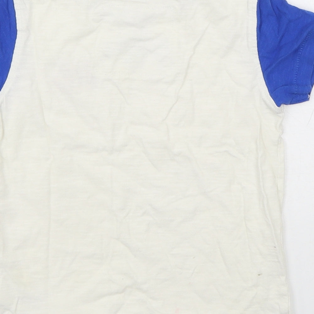 NEXT Boys White  Cotton Basic T-Shirt Size 2-3 Years Round Neck Pullover