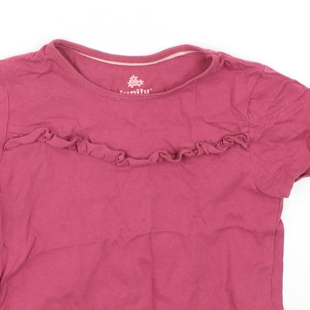 Lupilu Girls Purple  Cotton Basic T-Shirt Size 5-6 Years Round Neck Pullover