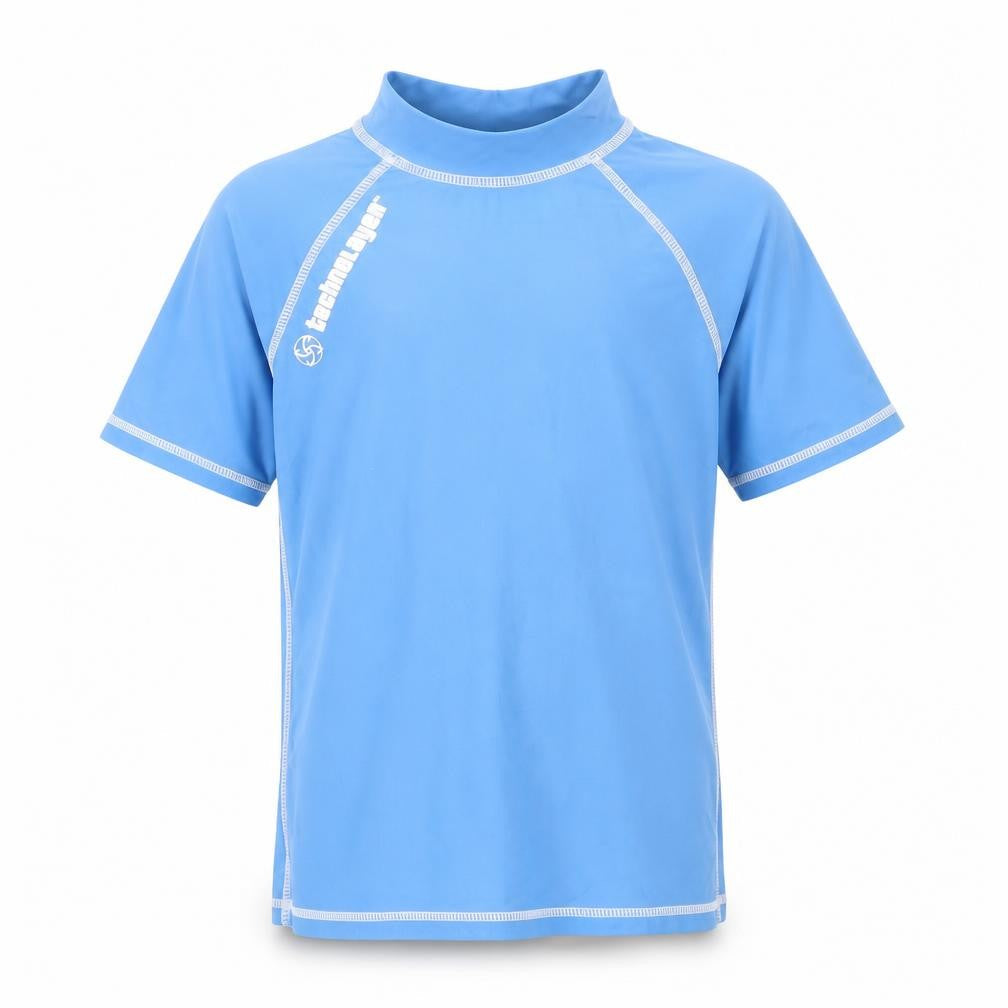 Technolayer Boys Blue  Nylon Pullover T-Shirt Size 5-6 Years Mock Neck Pullover