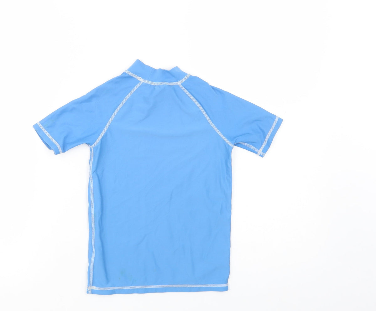 Technolayer Boys Blue  Nylon Pullover T-Shirt Size 5-6 Years Mock Neck Pullover