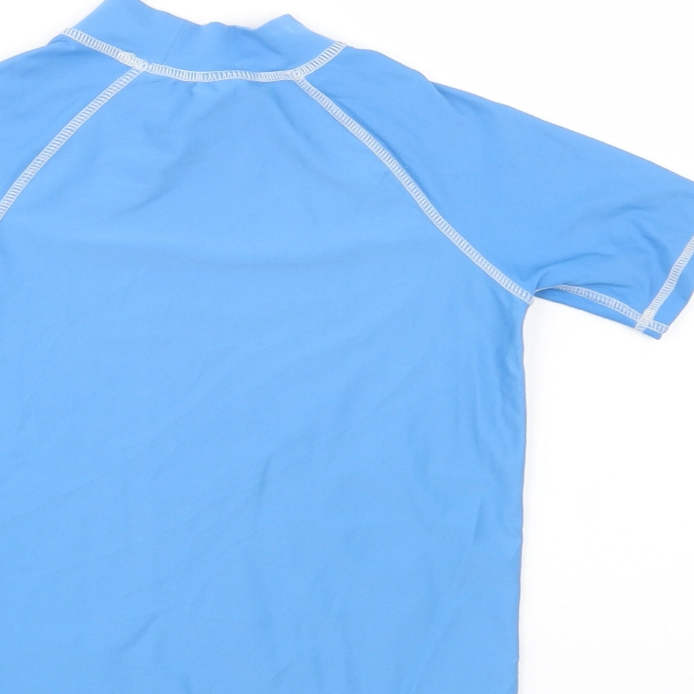 Technolayer Boys Blue  Nylon Pullover T-Shirt Size 5-6 Years Mock Neck Pullover