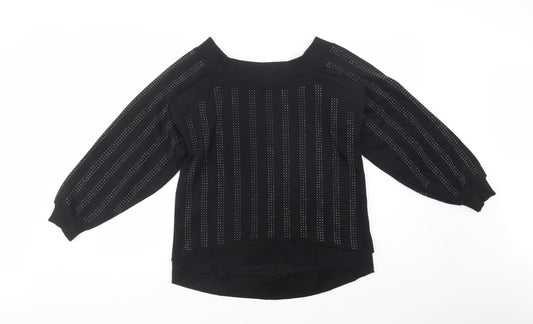 River Island Womens Black  Cotton Pullover Sweatshirt Size XS  Pullover