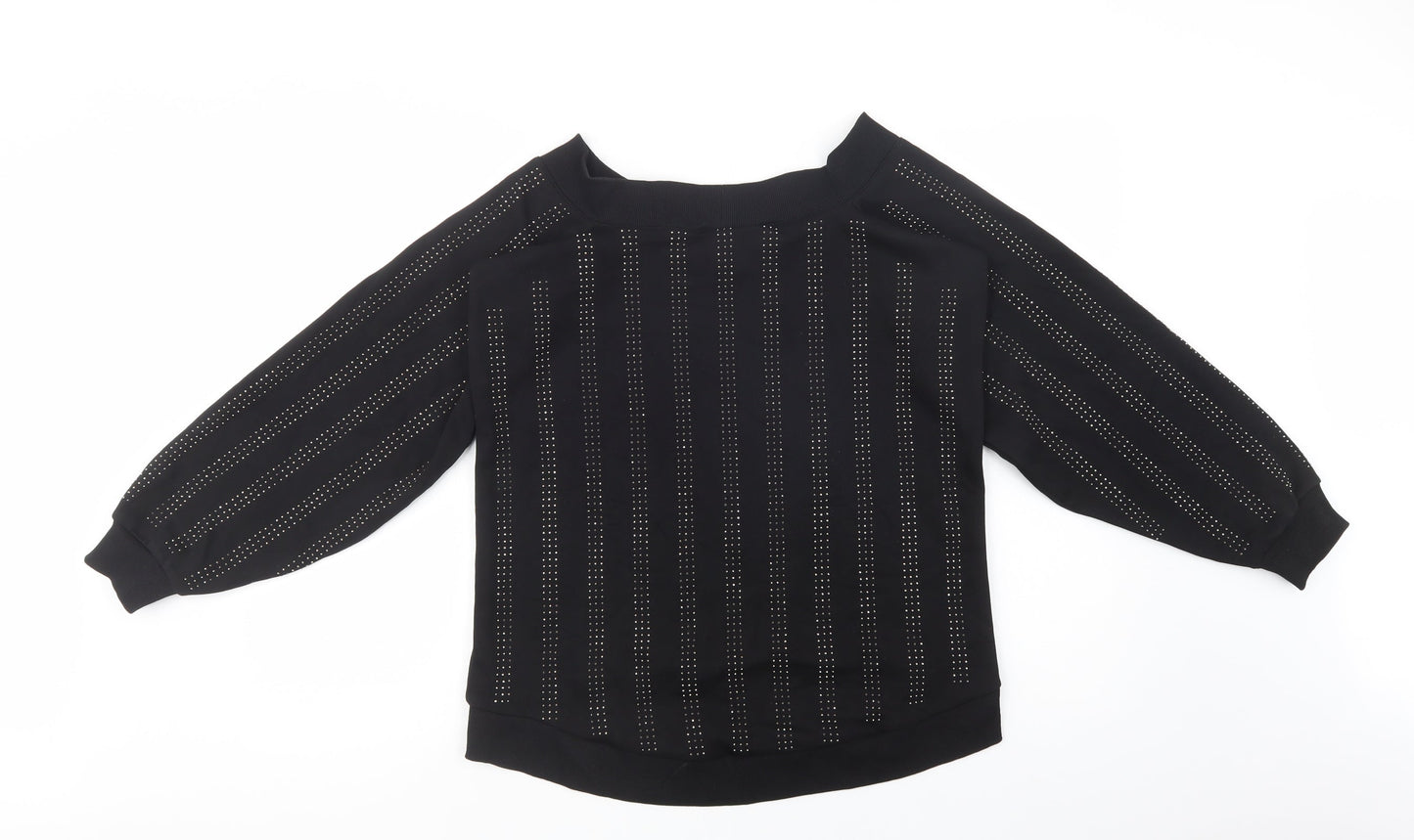 River Island Womens Black  Cotton Pullover Sweatshirt Size XS  Pullover