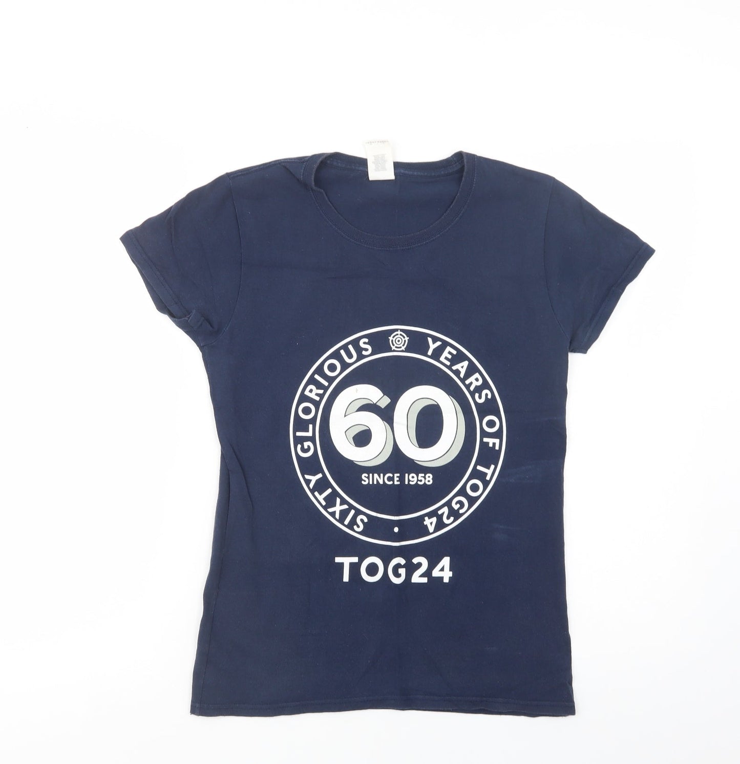 Gildan Womens Blue  Cotton Basic T-Shirt Size S Crew Neck - TOG 24