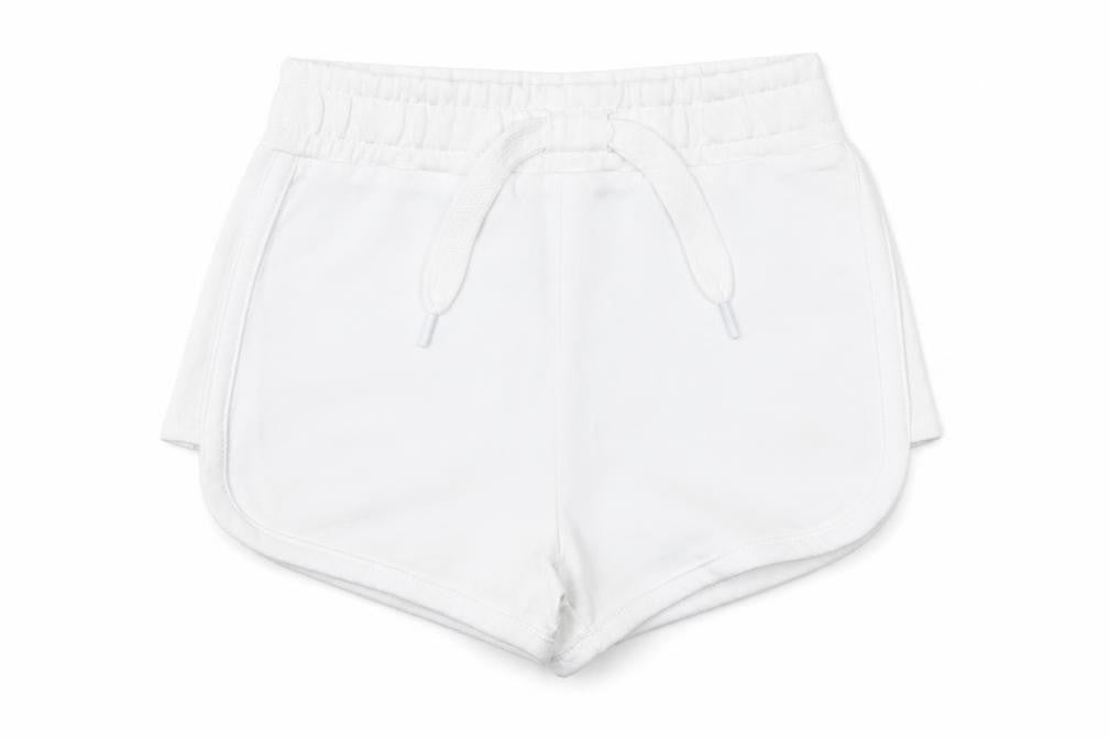 Dunes Girls White  Cotton Sweat Shorts Size 5 Years  Regular Drawstring