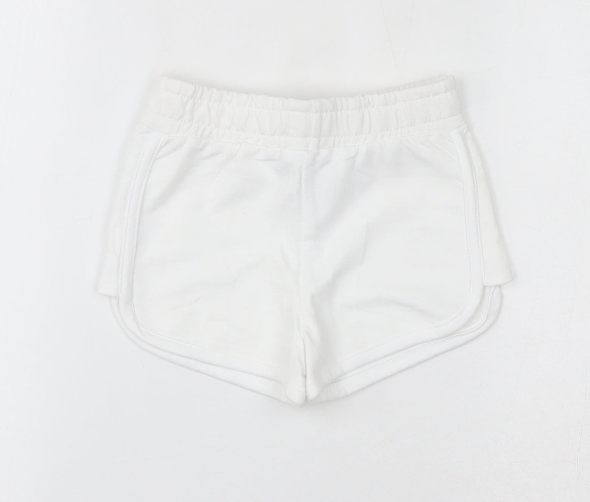 Dunes Girls White  Cotton Sweat Shorts Size 5 Years  Regular Drawstring