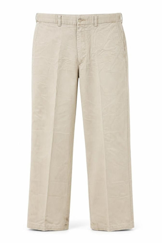 Dunnes Mens Beige  Cotton Trousers  Size XL L33 in Regular Button
