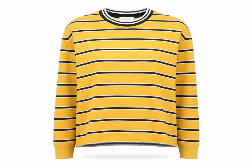 Primark Womens Yellow Striped Polyester Pullover Sweatshirt Size XS  Pullover