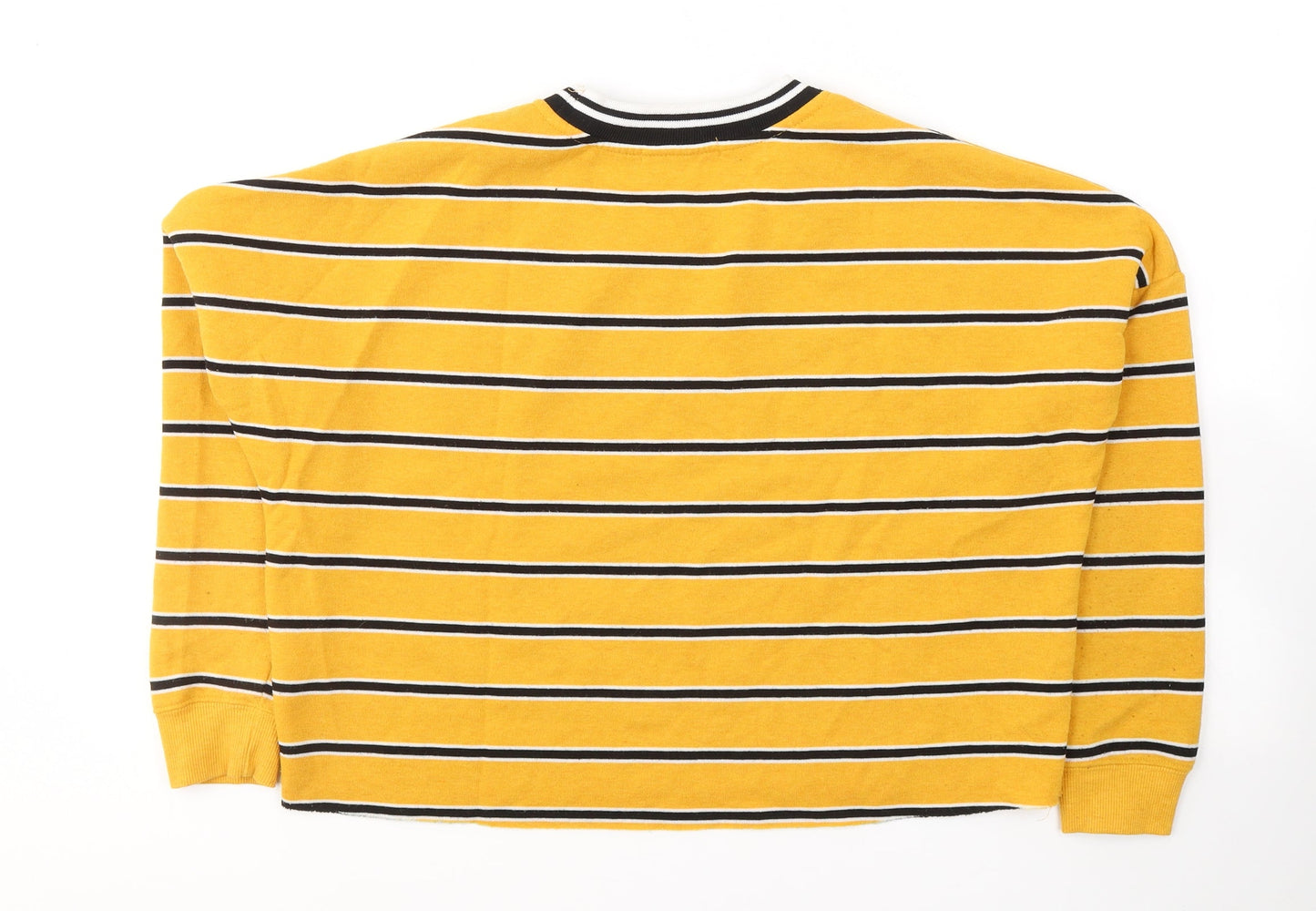 Primark Womens Yellow Striped Polyester Pullover Sweatshirt Size XS  Pullover