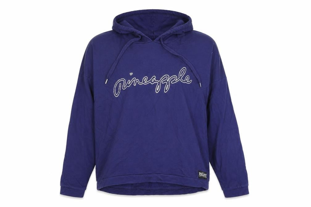 Pineapple Womens Blue  Viscose Pullover Hoodie Size S  Pullover