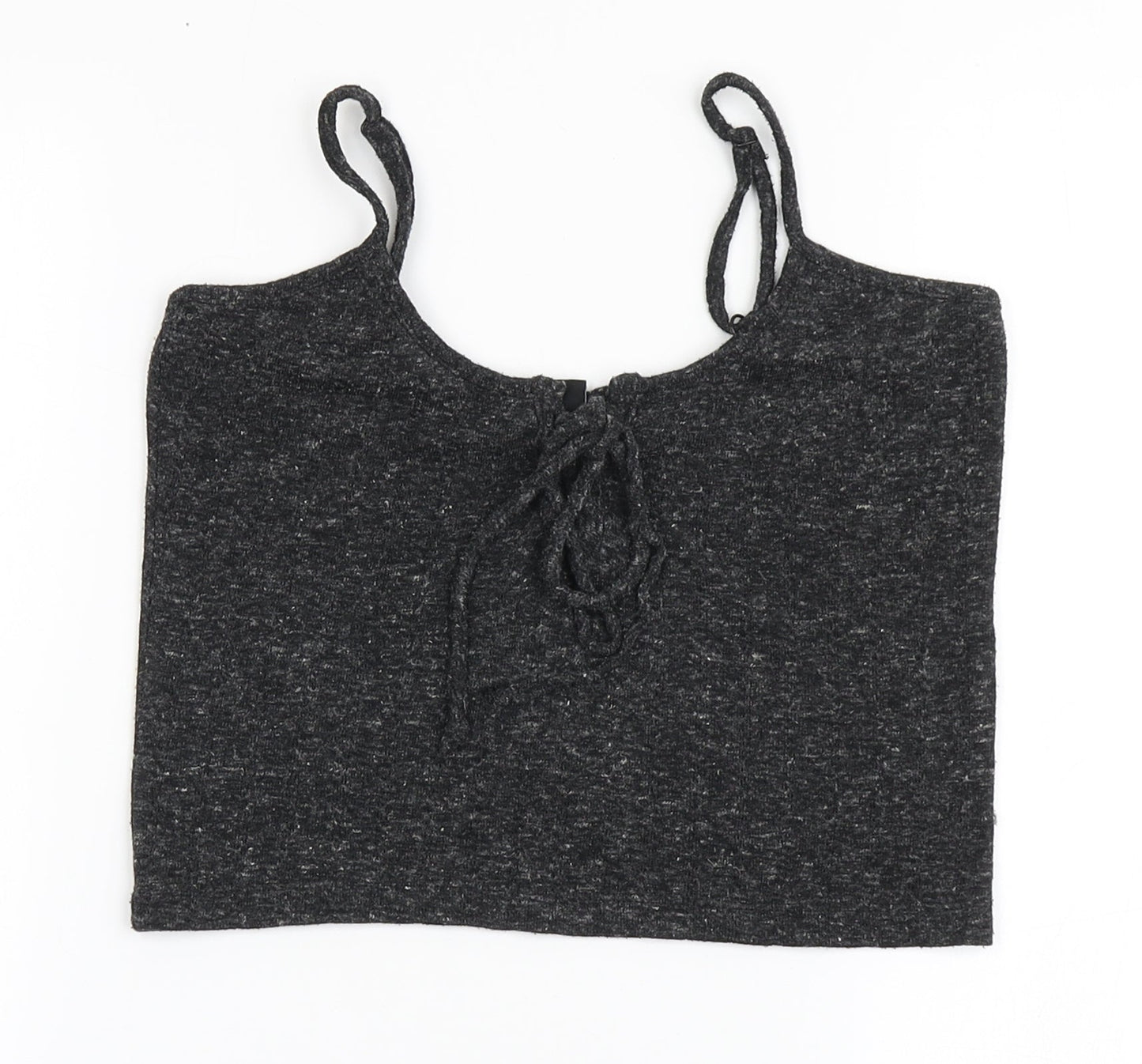 FACTORIE Womens Grey  Polyester Cropped T-Shirt Size S Round Neck