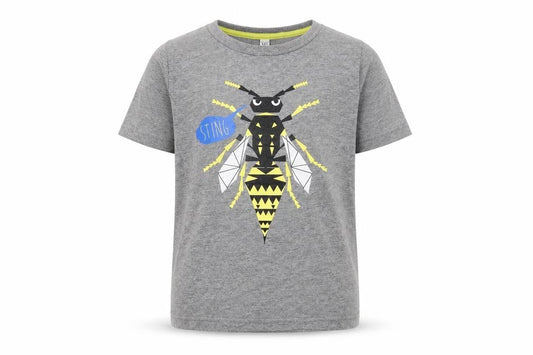 Marks Girls Grey  Cotton Pullover T-Shirt Size 4-5 Years Crew Neck Pullover - Bee Sting