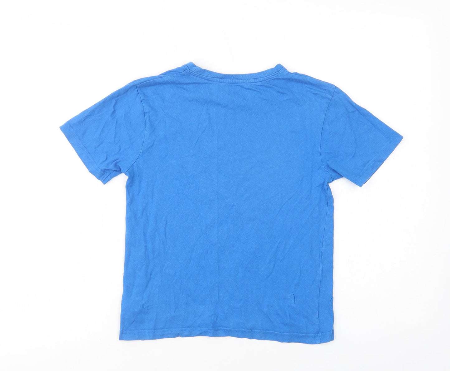 Dunnes Stores Boys Blue  Cotton Pullover T-Shirt Size 7 Years Crew Neck Pullover - Speed